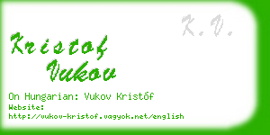 kristof vukov business card